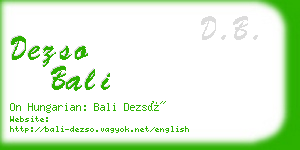 dezso bali business card